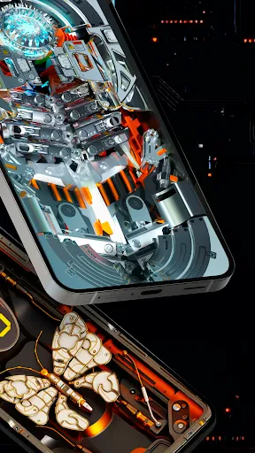 Futuristic 3D Tech Wallpaper screenshot