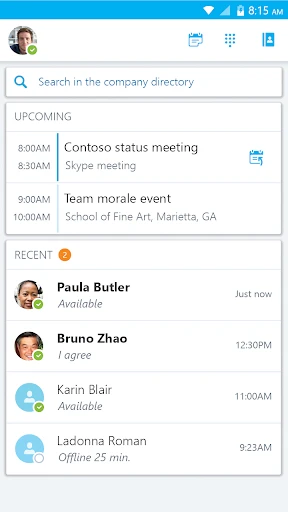 Skype for Business for Android screenshot