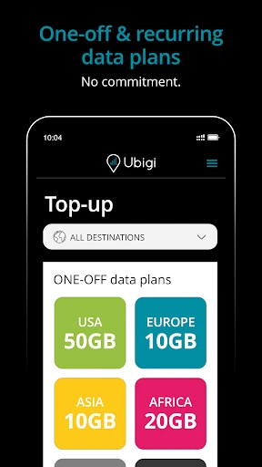 Ubigi: Travel eSIM & data plan screenshot