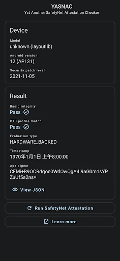 YASNAC - SafetyNet Checker screenshot