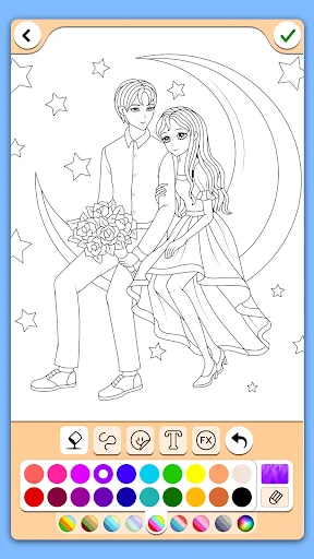 Valentines love coloring book screenshot