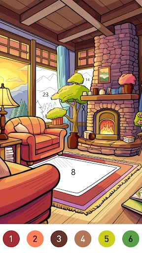 Interior Color by Number Book screenshot