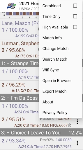 PractiScore Competitor screenshot