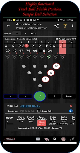 Premier Bowl Scorekeeper screenshot