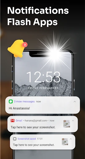 Flashlight : SMS & Call Alert screenshot