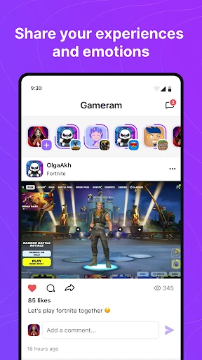 Gameram: Gaming social network screenshot