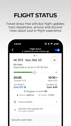 Air Canada + Aeroplan screenshot