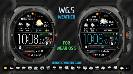 Weather watch face W6.5 screenshot