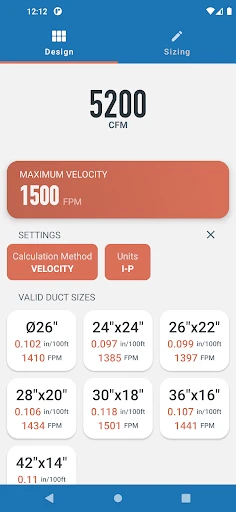 Ductulator Pro screenshot