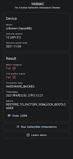 YASNAC - SafetyNet Checker screenshot
