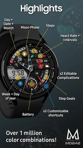 MD242 Hybrid watch face screenshot