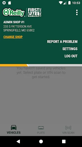 O’Reilly First Call VIN Scan screenshot