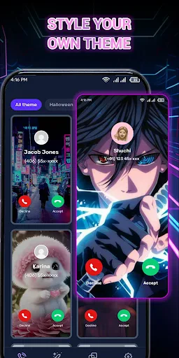 Color Call Theme, Call Screen screenshot