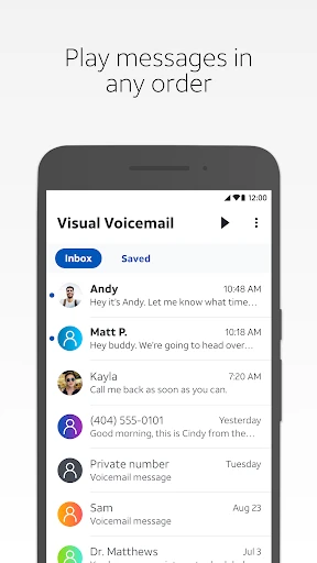 AT&T Visual Voicemail screenshot