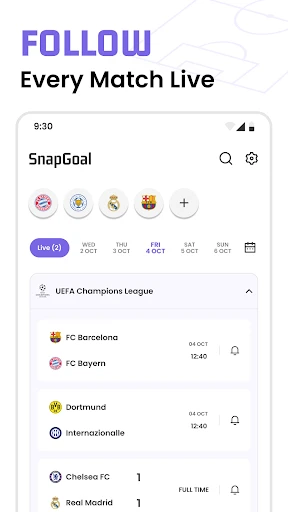 Soccer Live Scores: SnapGoal screenshot