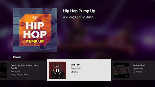 iHeartRadio for Google TV screenshot