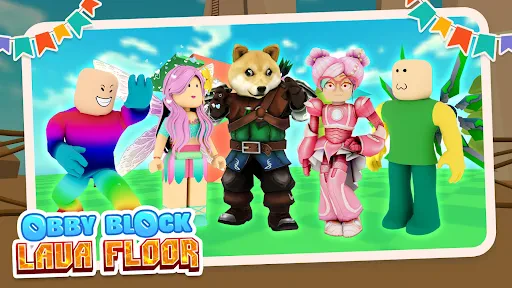 Obby Block World: Lava Fall screenshot