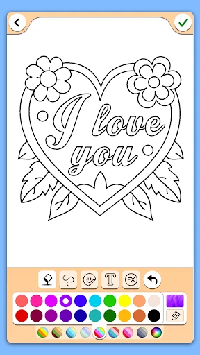 Valentines love coloring book screenshot