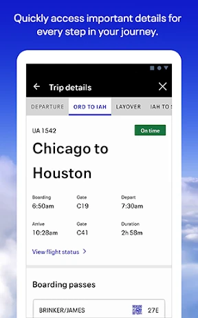 United Airlines screenshot