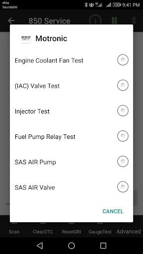 850 OBD-II screenshot
