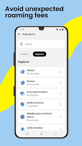 Saily: An eSIM travel app screenshot