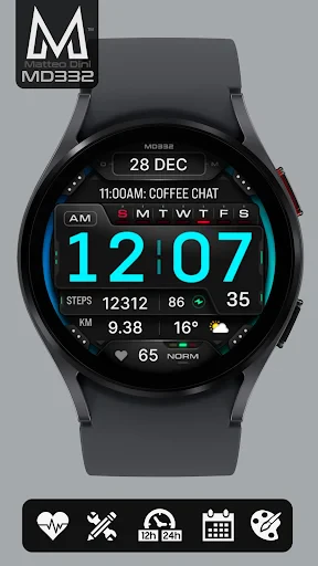 MD332 Digital watch face screenshot