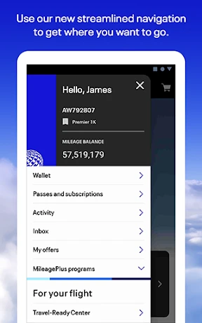 United Airlines screenshot