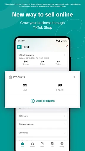 TikTok Shop Seller Center screenshot