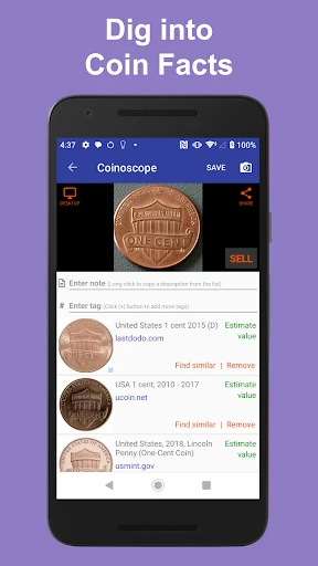 Coinoscope: Coin identifier screenshot