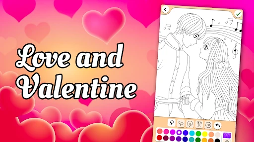 Valentines love coloring book screenshot