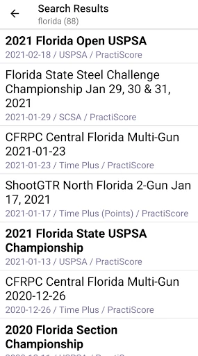 PractiScore Competitor screenshot