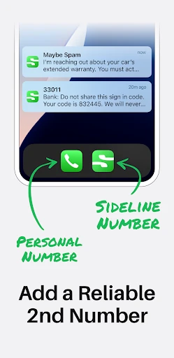 Sideline: 2nd Phone Line App screenshot