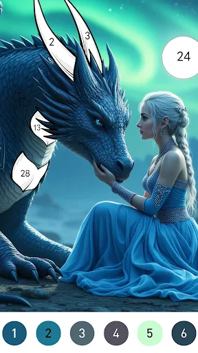 Fantasy Color By Number Game screenshot