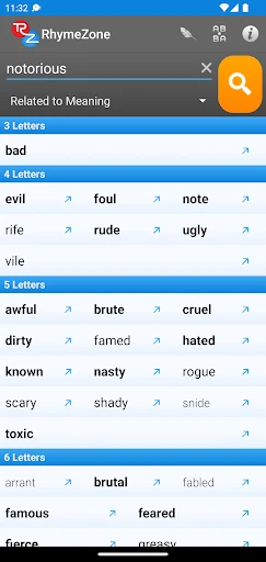 RhymeZone Rhyming Dictionary screenshot