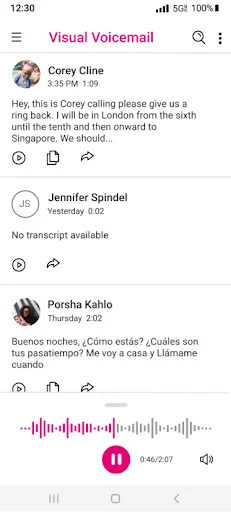 Visual Voicemail screenshot