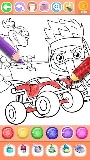 Boys Ninja Coloring & Memory screenshot