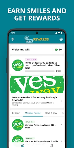 Yesway & Allsup’s Rewards screenshot
