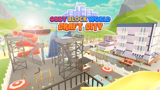 Obby Block World: Craft City screenshot