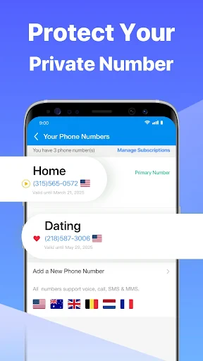Second Number for Call & Text screenshot